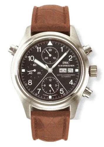 IWC Pilot's Watch Doppelchronograph Stainless Steel / Black / Italian / Strap IW3713-06 (IW371306)